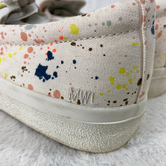 Madewell Sidewalk Slip-On Sneakers Womens 9M Paint Spattered Recycled Canvas - Picture 8 of 12